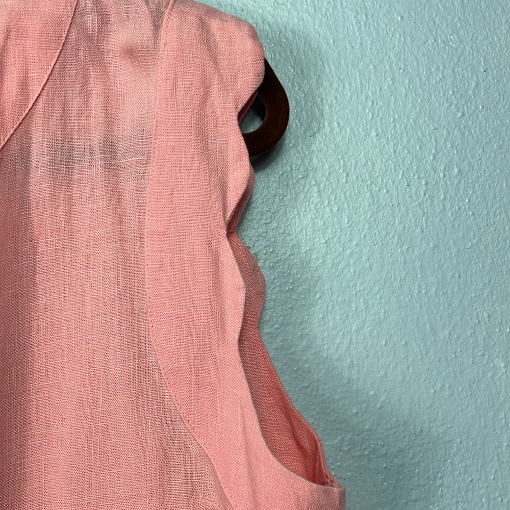 Ivy Jane Linen Pink Sleeveless V-Neck Top Medium - Picture 3 of 7